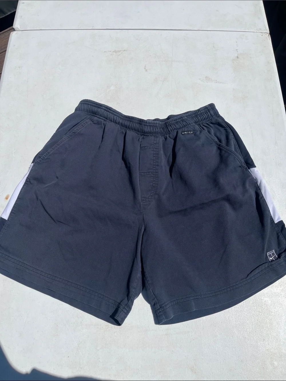 Nike Black Athletic Shorts with White Side Accents